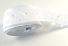 White Wire Edged Ribbon Die Cut Out Wedding Quince Elegant Trim Edging 5 Yards