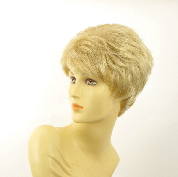 Perruque courte haut de gamme CLEMENTINE reflets blond doré méché - 2