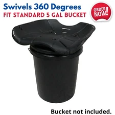 Swivel Bucket Seat for 5 Gallon Bucket Sitting Hunting Fishing Cleaning Up Car