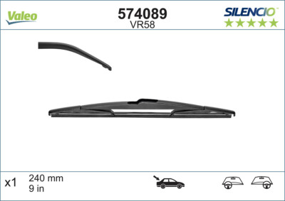 Valeo 574089 Wiper Blade for, DS, HOLDEN, NISSAN, OPEL, PEUGEOT, RENAULT, SMART