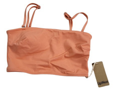 UpWest Womens Swimsuit Top Size Small Bandeau Straps Peachy Orange
