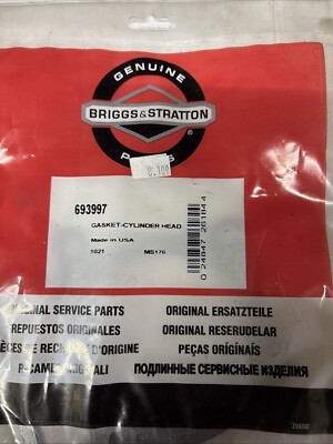 GENUINE OEM BRIGGS & STRATTON PART # 693997; CYLINDER HEAD GASKET Briggs Bin 7