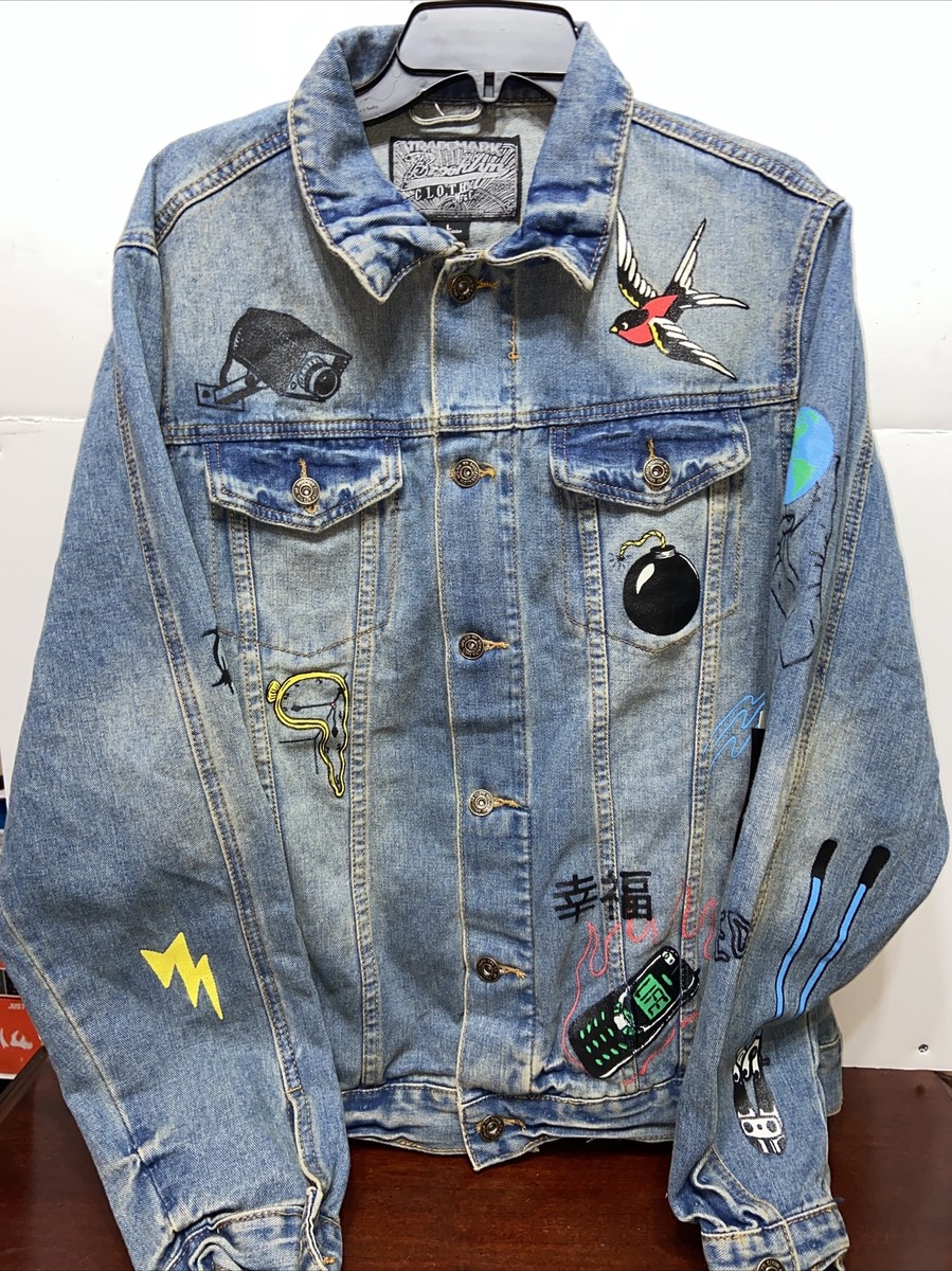 Brooklyn Cloth No Cap Retro 90s Graphics Denim Jean Jacket Men's