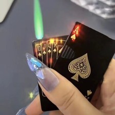Feuerzeug Gas Luxus Spielkarten LED Geschenk Poker Style Weihnacht Geburtstag