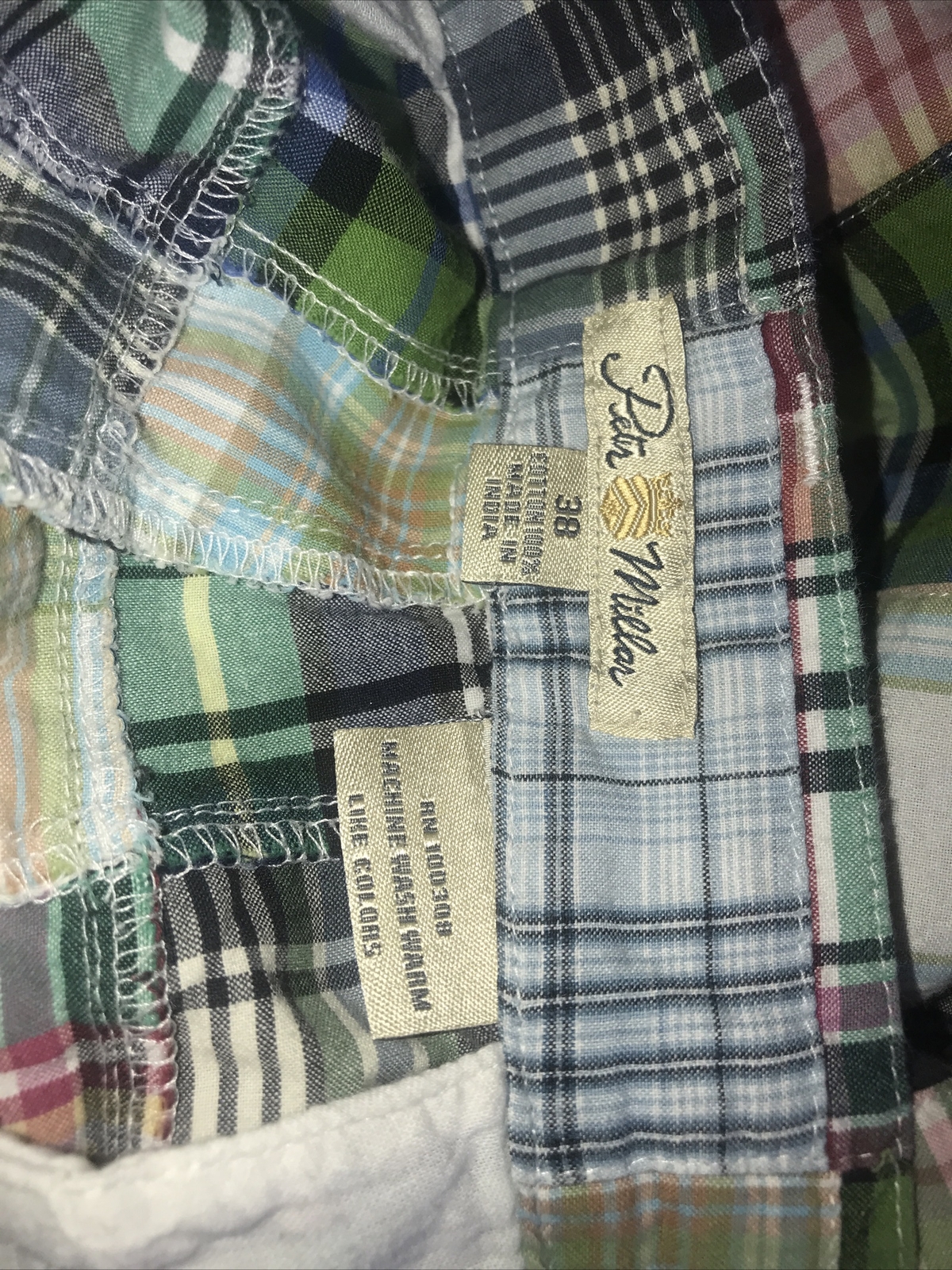 Peter Millar Madras Multicolor Patchwork Plaid Sh… - image 6