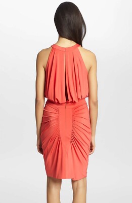 Nordstrom Cynthia Steffe Bodycon Racerback Dress Coral Rose Size
