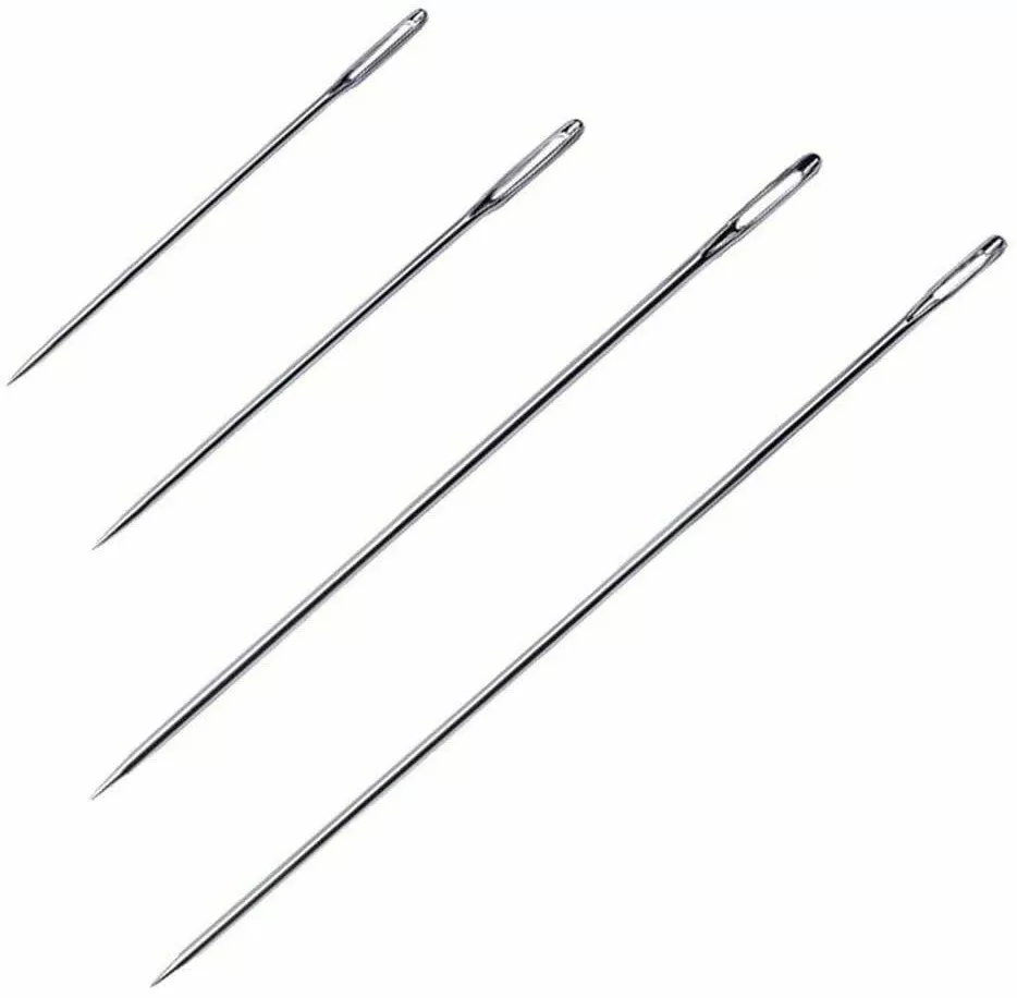 5PCS Big Eye Curved Beading Needles Stainless Steel Sewing Needles