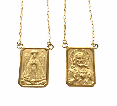 18k Gold Scapular Lady Aparecida with 