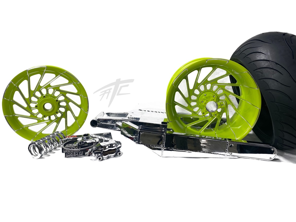 gem　0107 ♡ 240 FAT TIRE KIT CHROME & GREEN SWITCHBACK CHROME ARM 06-11