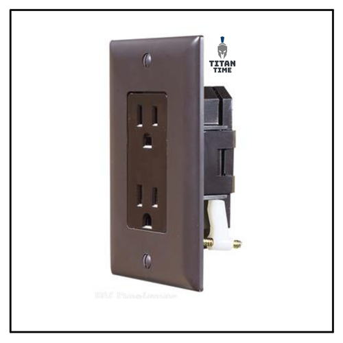 RV Designer S815 Self Contained AC Dual Receptacle Outlet with Cover