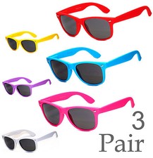 3 Pair Retro Square Frame Men Women Matte Colorful Frame Sunglasses Spring Hinge