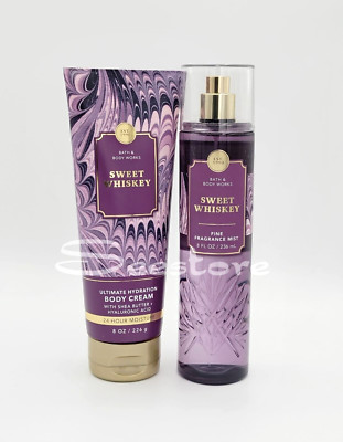 Bath & Body Works Sweet Whiskey Hydrating Body Cream & Body Mist Spray Set of 2