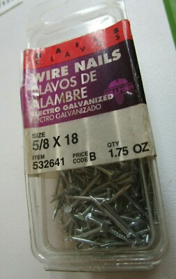 HILLMAN Zinc Nails 5/8'' x 18 ga, Part #532641 - Details Below