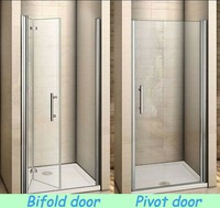 Aica Frameless Pivot Bi Fold Shower Door Enclosure Glass Screen 700 760 800 900