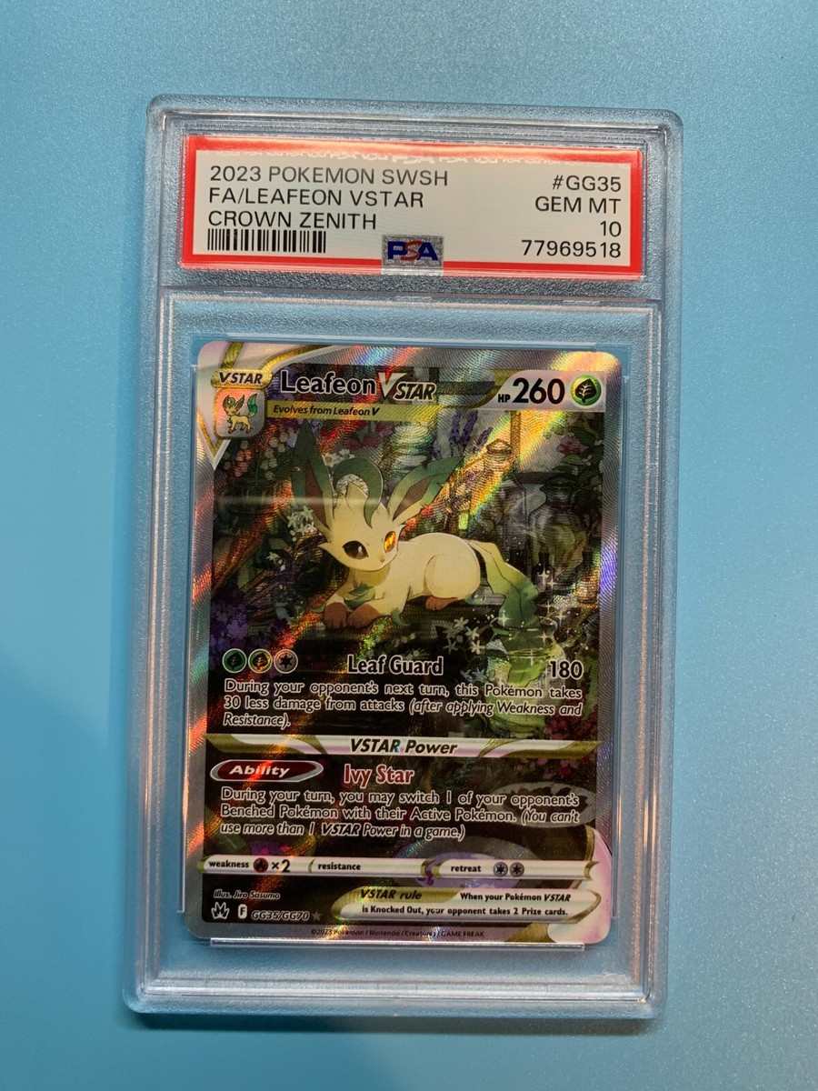PSA 10 GEM MINT Leafeon Vstar #GG35 Full Art Crown Zenith PSA 10 GEM MINT Leafeon Vstar #GG35 Full Art Crown Zenith