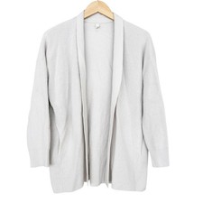 Lululemon Cream Merino Wool Blend Ribbed  Long Wrap Cardigan Sz 6