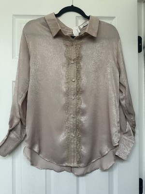 Neiman Marcus Avantlook Long Sleeve Blouse Size M  NWT Retail $180