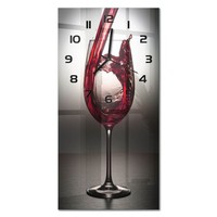 Wanduhr Aus GehäRtetem Glas Als Wanddekoration Rotwein Schwarze Zeiger 30X60 Cm