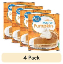  4 Pack  100 Pure Canned Pumpkin, 29 Oz, Can