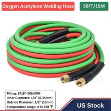 50 FT Oxygen Acetylene Hose 1/4 Inch Twin Welding Hose Cutting Torch Hoses New