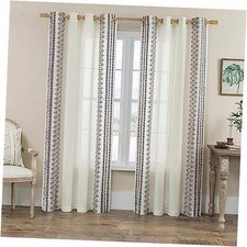 Linen Curtains 84 Inch Length 2 Panels Set for 52"W x 84"L Pack of 2 Grey