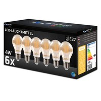 6Er Set Led E27 4W Masterled A60 Filament 400Lm 2200K Amber Warmweiß Birne Lampe