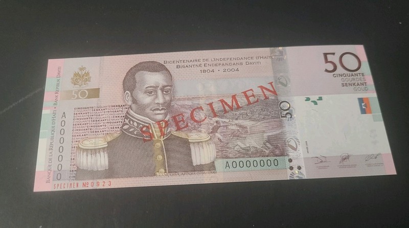 HAITI 50 Gourdes 1804-2004 Bicentenial of the Independance SPECIMEN RARE .