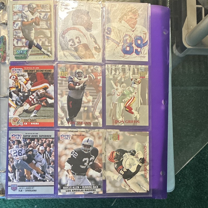 Pro Set 1990 NFL Football Card Lot (9) Power Prospects Super Bowl Lambert Mirer