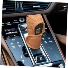 Car Gear Shift Cover, Leather Shifter Cover, Gear Shift Knob Cover for Brown
