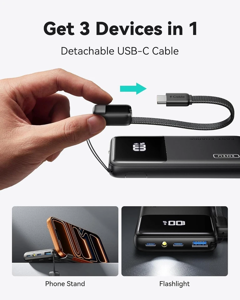 INIU Portable Charger, Slimmest 10000mAh 45W PD Fast Charging Power - Image 4 of 4