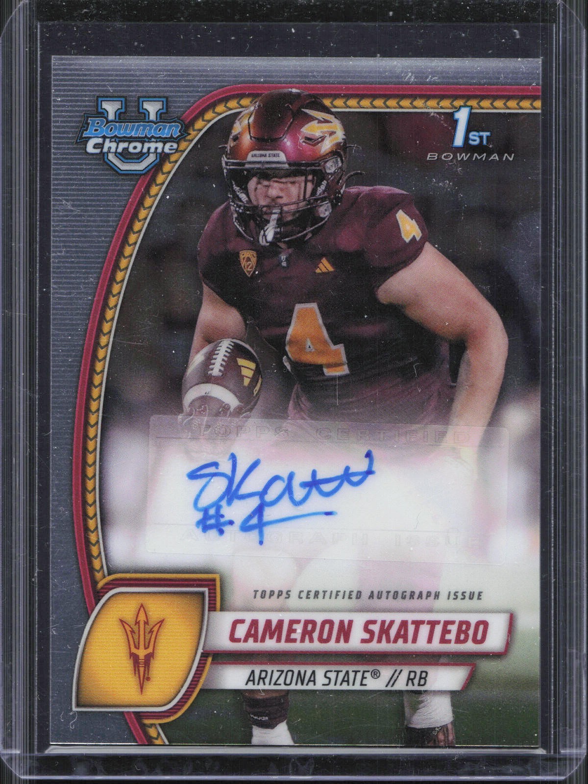 2024 Bowman Chrome U Cam Skattebo 1st Rookie Auto Arizona State 