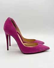 Christian Louboutin Purple Suede Iriza 100 Pointed Toe Pumps Sz EU 35 5