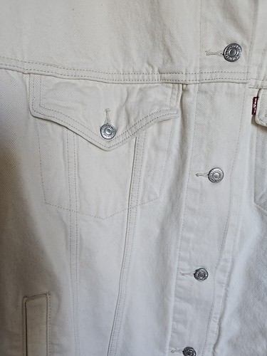 Levi's Women's BAGGY Trucker Jacket WHITE/OFF WHITE (Plus Size 1X) NWT MSRP $98 - Picture 7 of 12