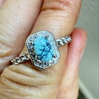 925 Sterling Silver Ring 5x3mm Natural Blue Turquoise Gemstone Zircon Jewelry — photo 10