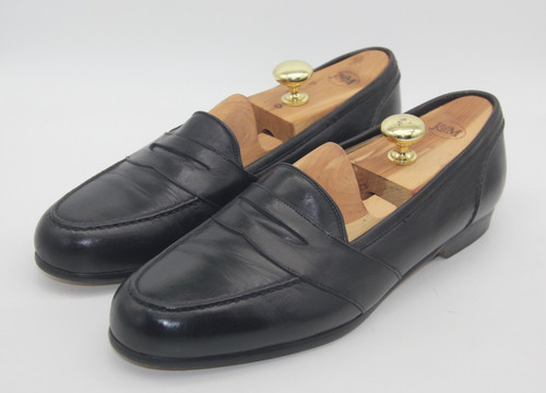 Vintage Bragano Penny Loafers Mens 10.5 M Italian Leather Black Italy Old Money - Image 1