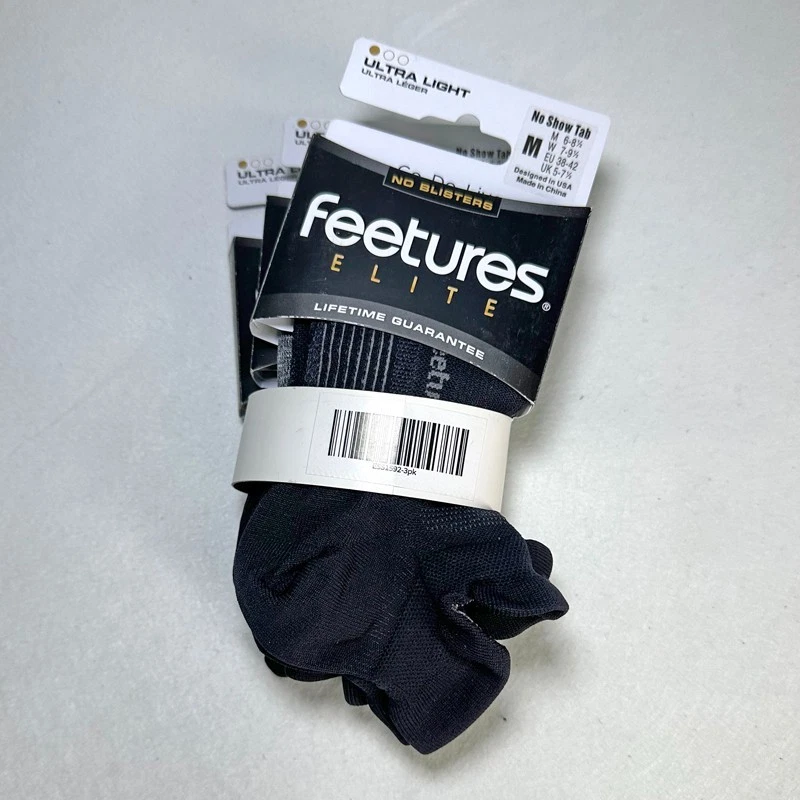 3 pares de calcetines para hombre Elite Athletic No Show Tab negros ultra ligeros talla M pies Foto 2 de 4