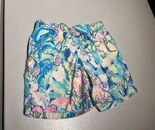 Lilly Pulitzer Shorts Boys Large Junior Capri Swim Trunks Floral Beach Lined