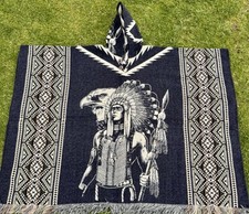 Native Adult Alpaca Poncho,Unisex One Size. Made In Ecuador