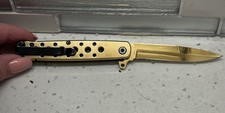 Stiletto Knife Folding Blade Pocket Tactical Hunting Camping color Gold 4"