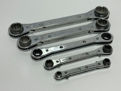 Matco Tools USA (1 Armstrong) 5pc SAE 1/4-7/8'' Ratcheting Double Box End Wrench