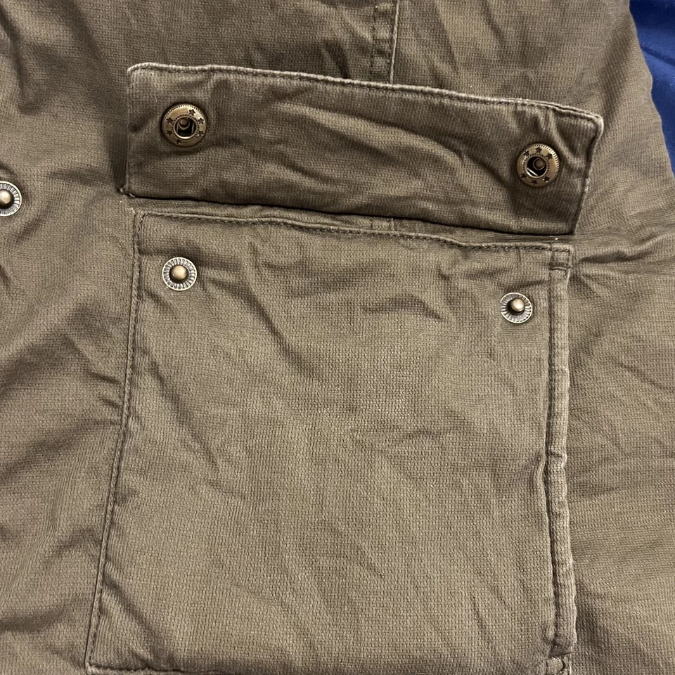 Abrigo BKE Y2K Chaqueta Utilitaria Piel Capucha Forro Acolchado Gorpcorp Militar Grunge Med Foto 3 de 4