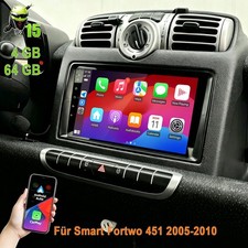 DAB+ 4+64GB Apple Carplay F&uuml;r Benz Smart Fortwo 451 2005-10 Android 15 Autoradio