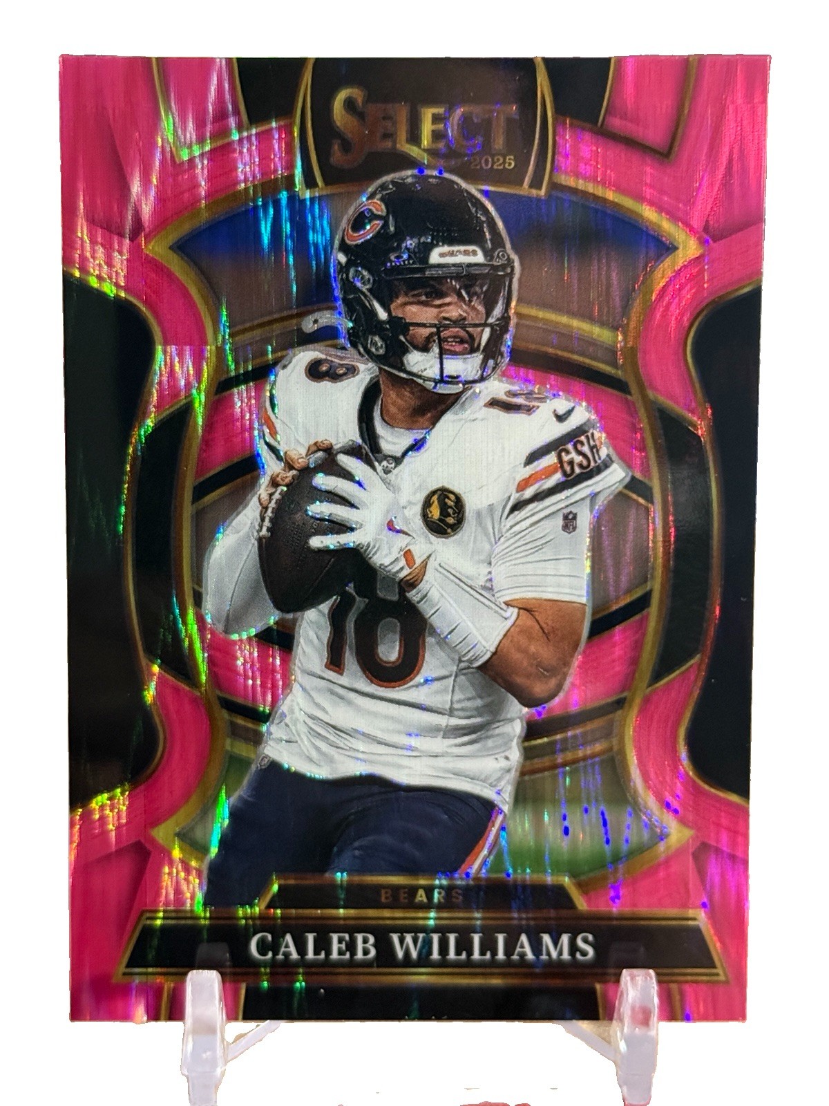 2025 Panini Select Pink Shock Chicago Bears Caleb Williams #73 Football Prizm