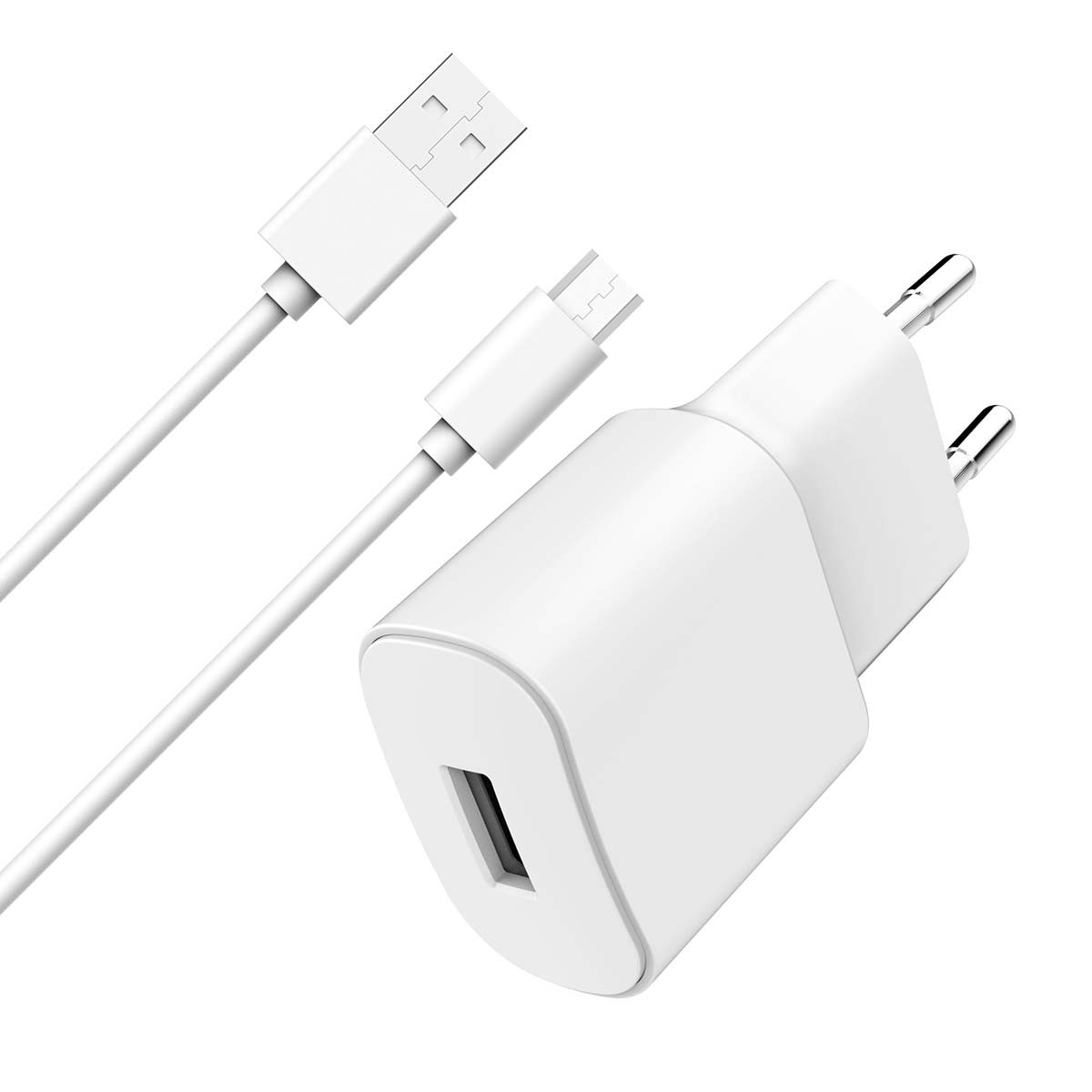 Câble micro USB et chargeur secteur 2.4A WOW pour recharge rapide de smartphone