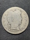 1900 Barber Quarter 25c - Philadelphia Mint - 90% Silver - Circulated