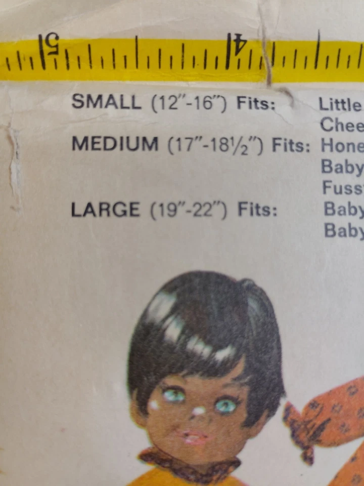 Doll Clothing Wardrobe 17" 18" McCall's 9449 Craft Sewing Pattern Cut VTG Chubby - Image 3 of 4