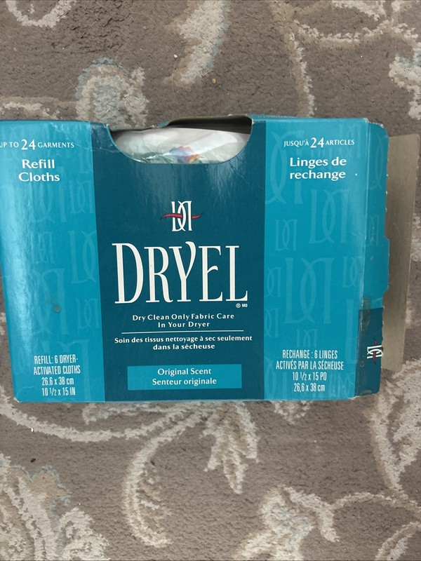 6 DRYEL Dryer Activated Refill Cloths Original Dry Clean at Home Open Box
