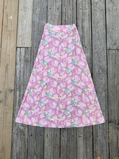 Vintage 70s Handmade Floral Boho Western Maxi Skirt XS