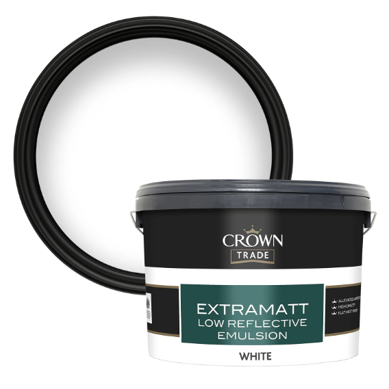 Crown Trade Extramatt Low Reflective Emulsion - White 10L