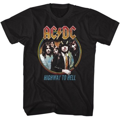 AC/DC Highway To Hell Band Photo Black Rock and Roll Music Band T-Shirt